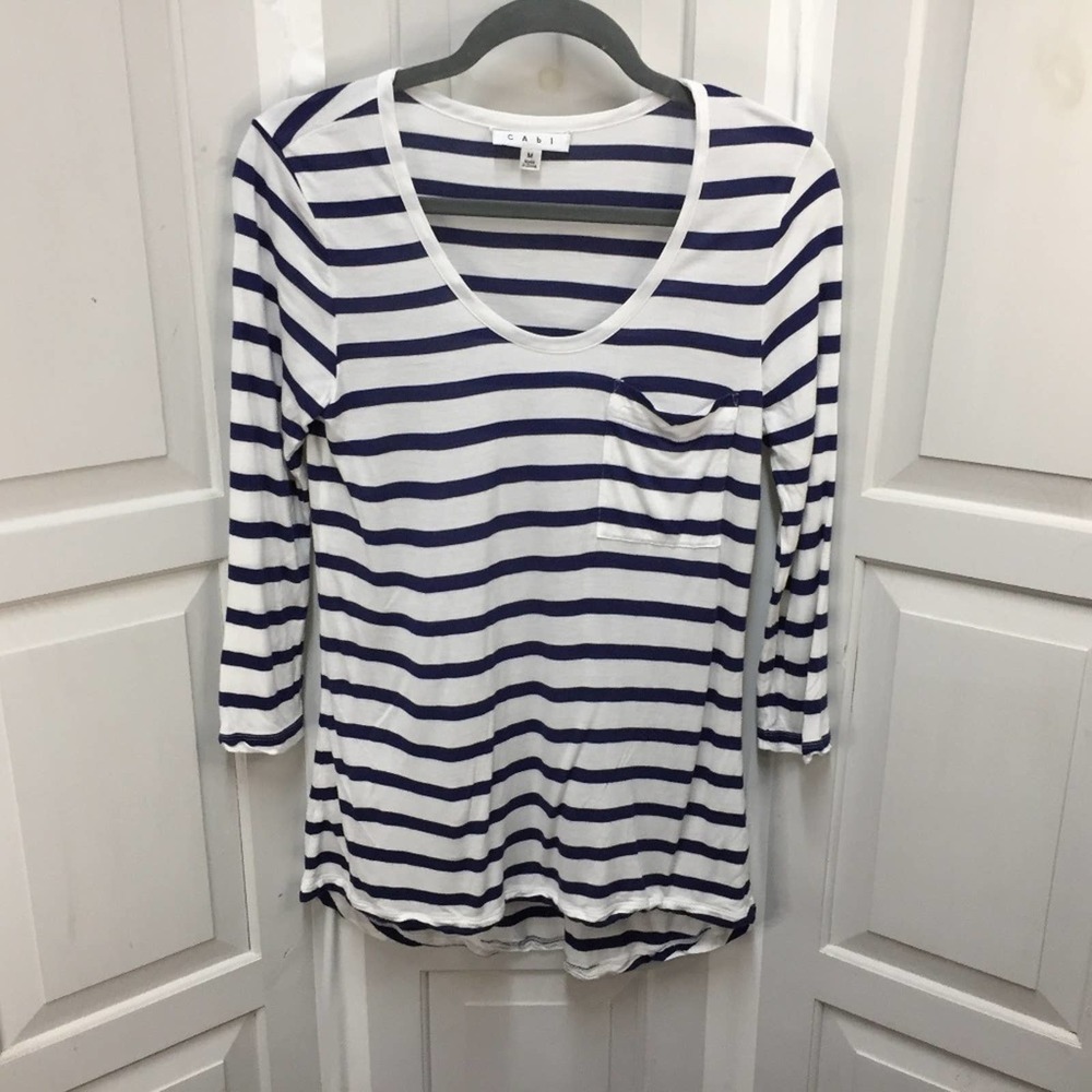 CAbi Blue & White Striped Shirt